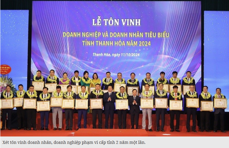 Hướng dẫn xét tôn vinh, trao tặng giải thưởng cho doanh nhân, doanh nghiệp Hướng dẫn xét tôn vinh, trao tặng giải thưởng cho doanh nhân, doanh nghiệp